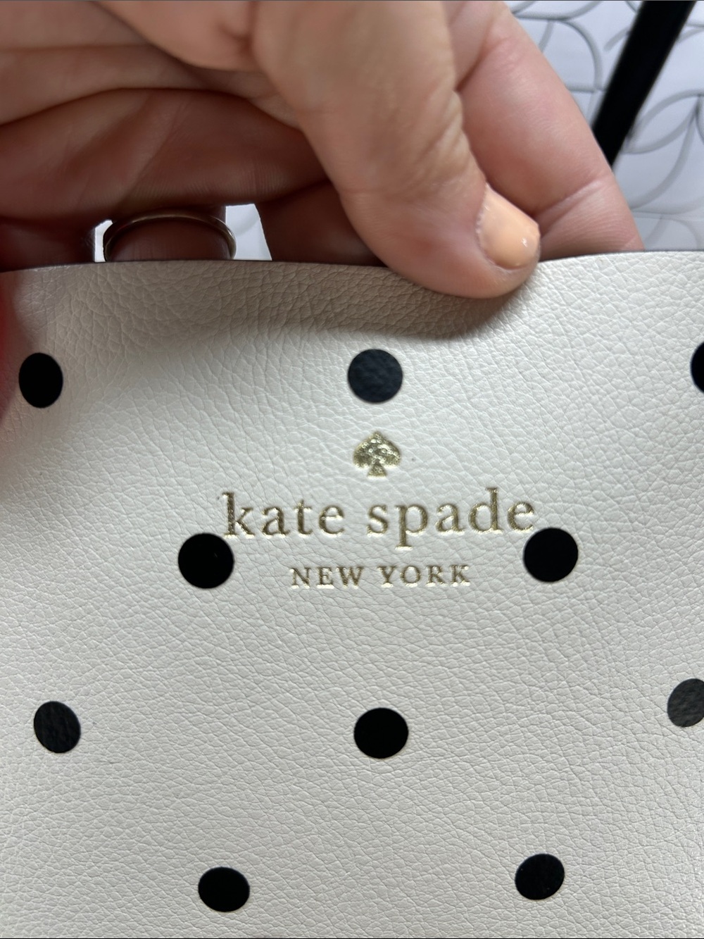 3285 Kate Spade Disney Minnie Mouse Polka Dot Tote Bag - Black & White 269133285 - Picture 6 of 15